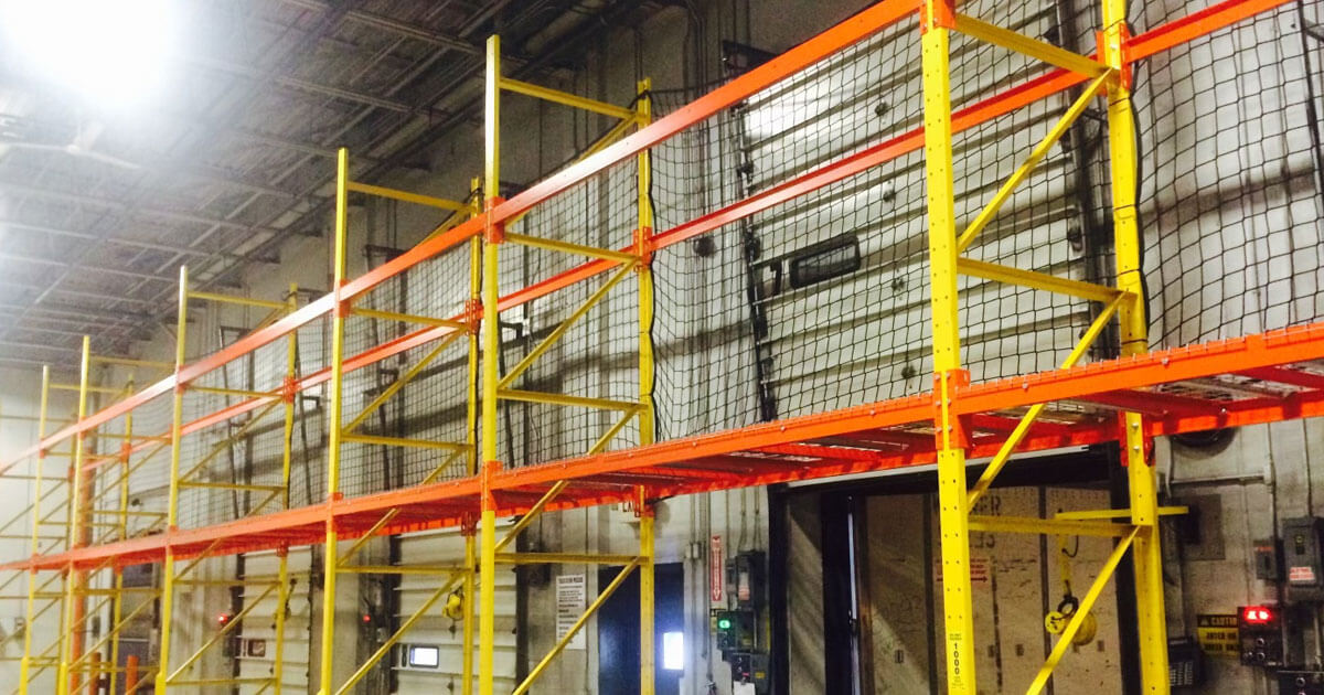 Over Dock Door Racking with Safety Netting for additional storage.