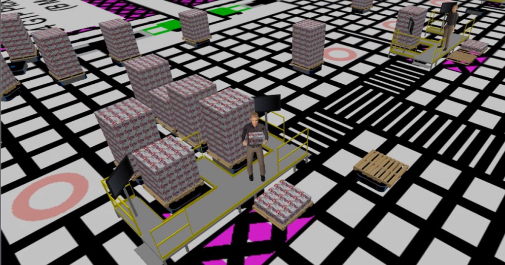 Simulation of warehouse automation workstation