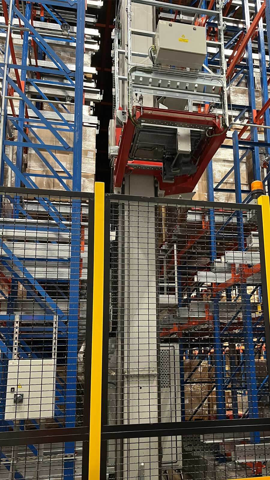 Crane-based AS/RS in temperature-controlled grocery warehouse