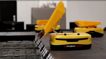 Tompkins tSort robotics sorter in order fulfillment operation