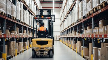 Warehouse Forklift in Racking